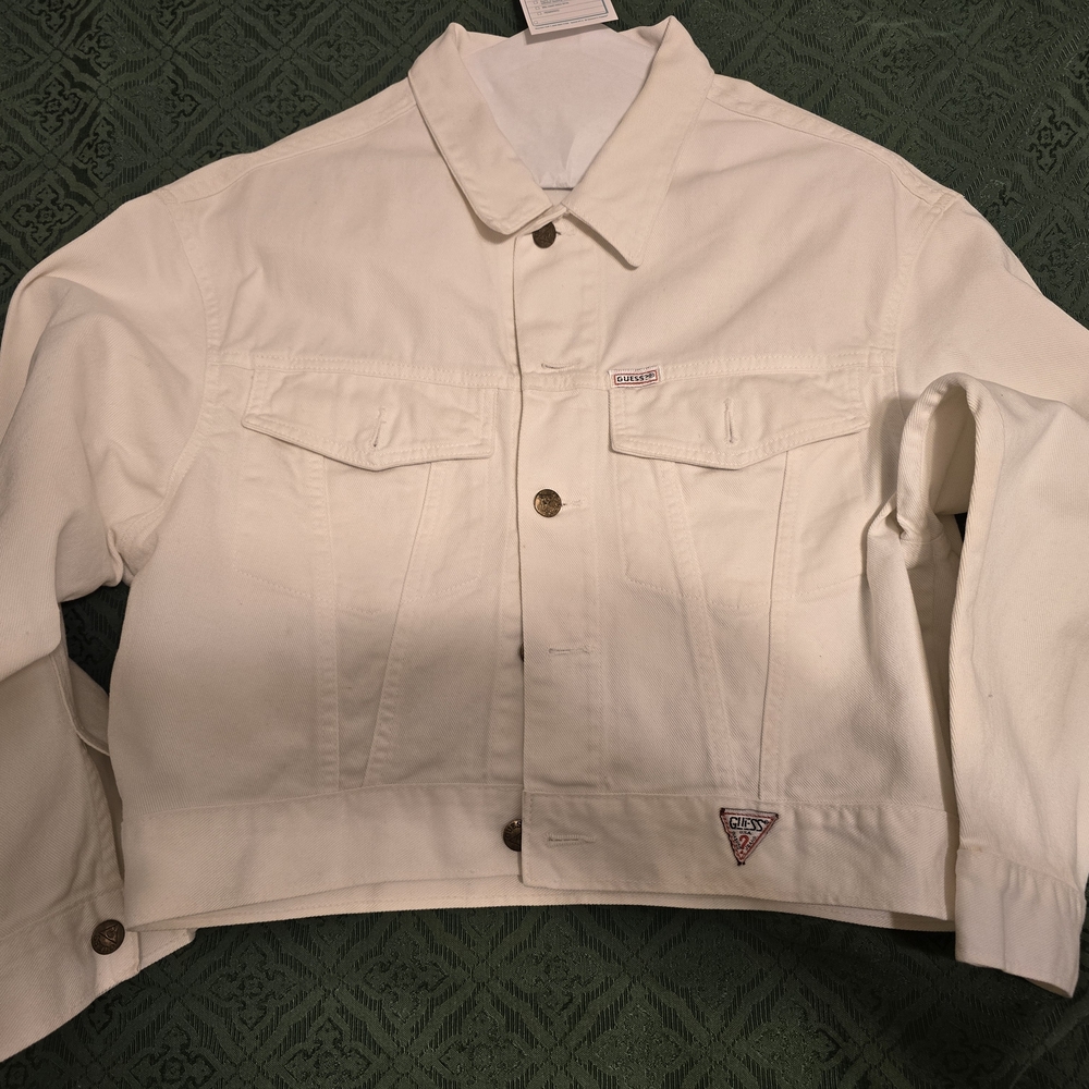 Guess White Denim Jacket for Men